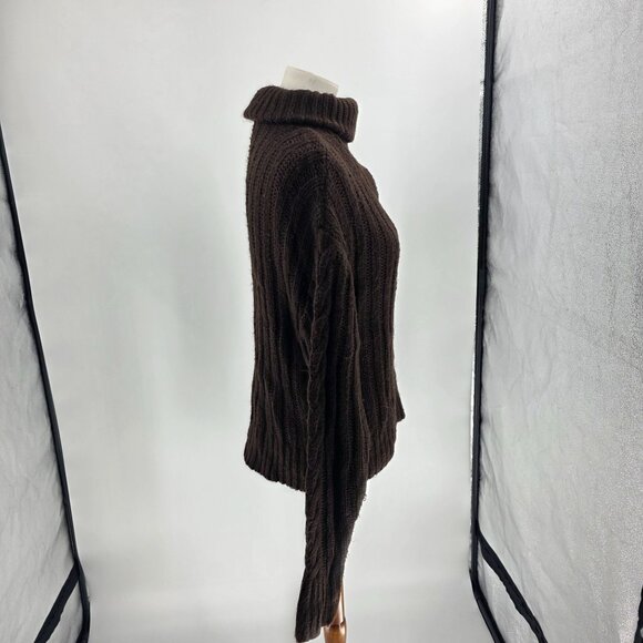 525 Brown Cable Knit Half-Zip Pullover Sweater,  Size S - Picture 4 of 13